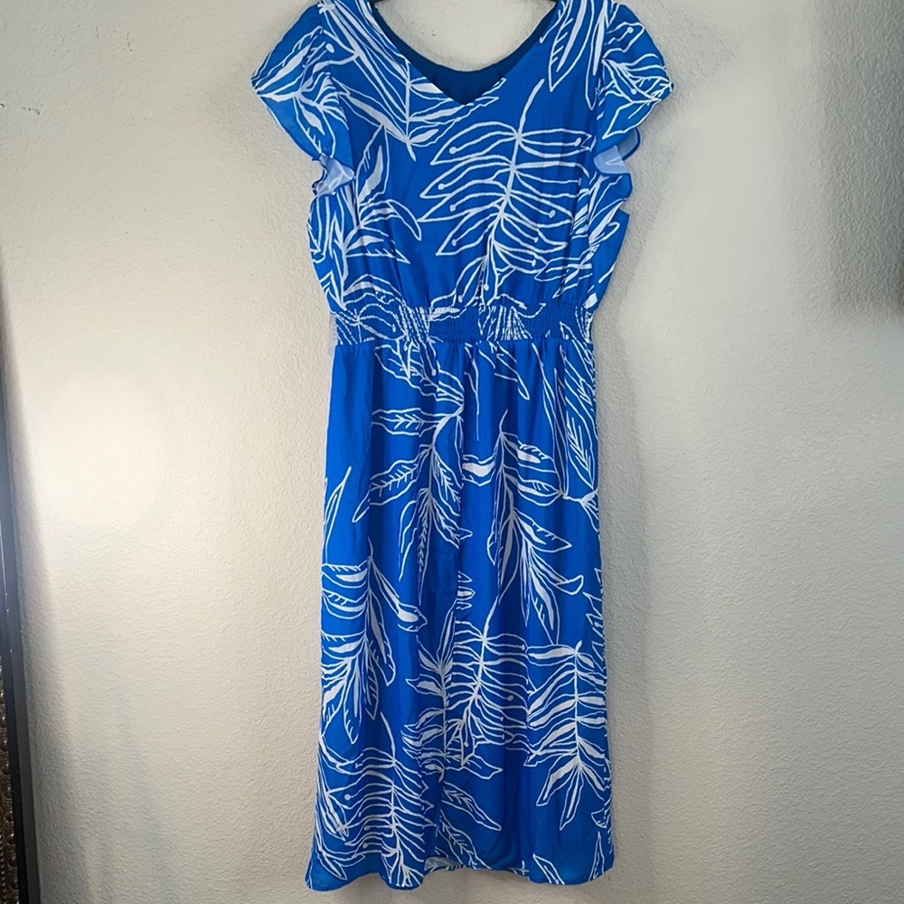 Collective‎ Concept -- Blue Leaf Print Dress